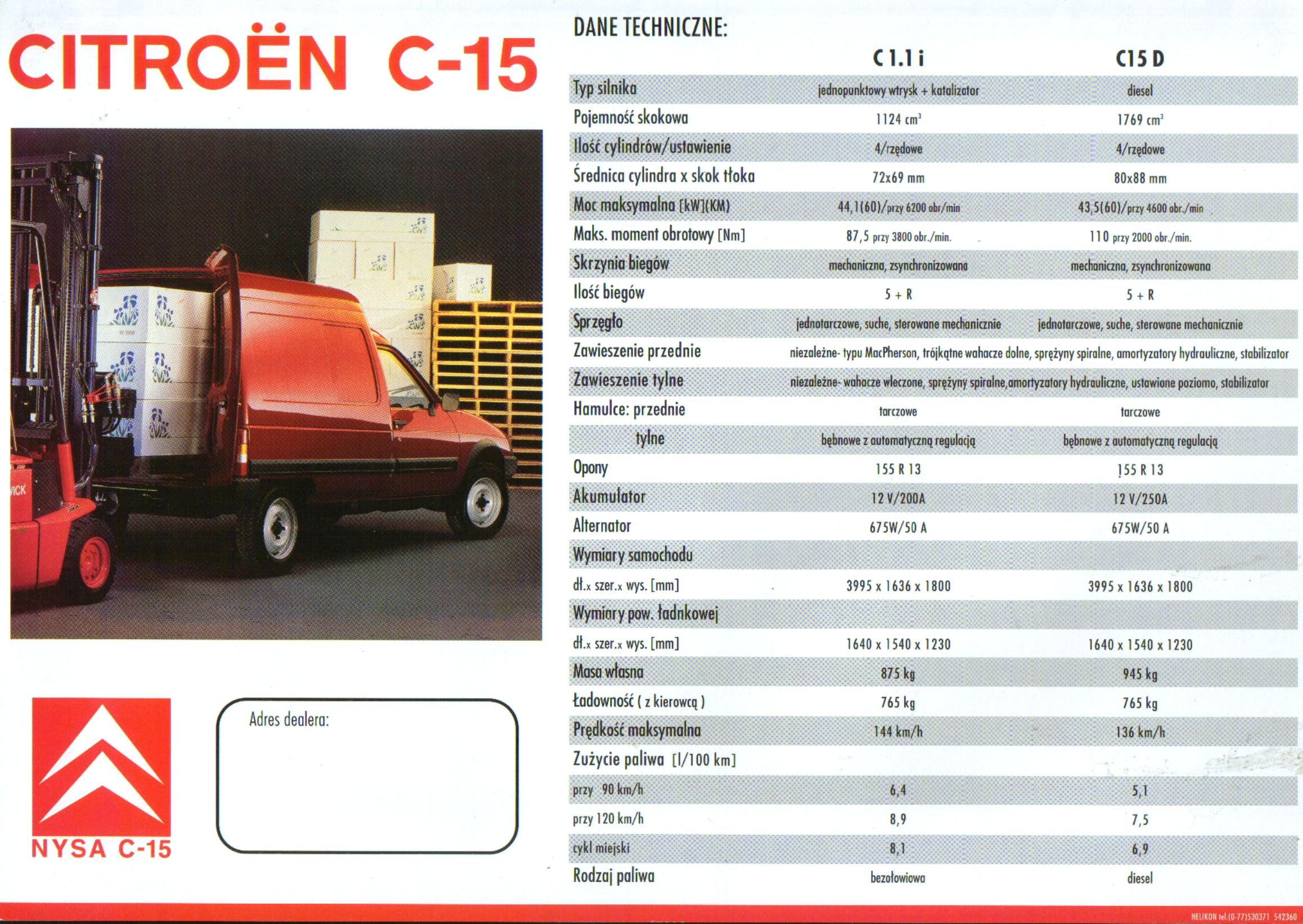 1997 Citroen C15 brochure